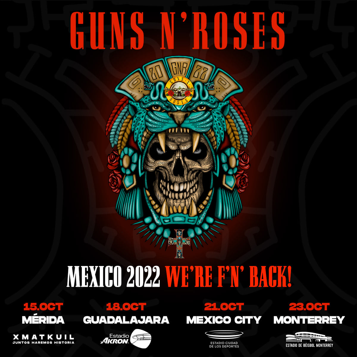 Aquí las nuevas fechas de Guns N' Roses en México para 2022