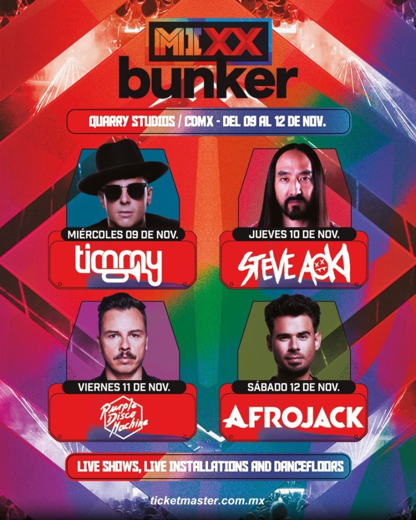 Lineup de MIXX Búnker: Steve Aoki, Afrojack, Timmy Trumpet y Purple Disco Machine