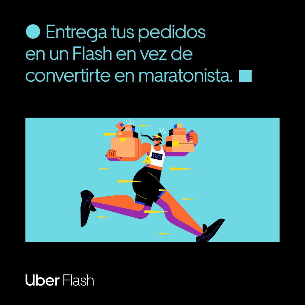 Uber Flash lleva tus pedidos.